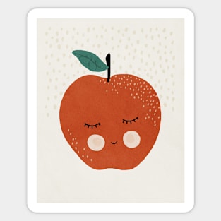 Apple, Abstract, Mid century modern kids wall art, Nursery room Sticker